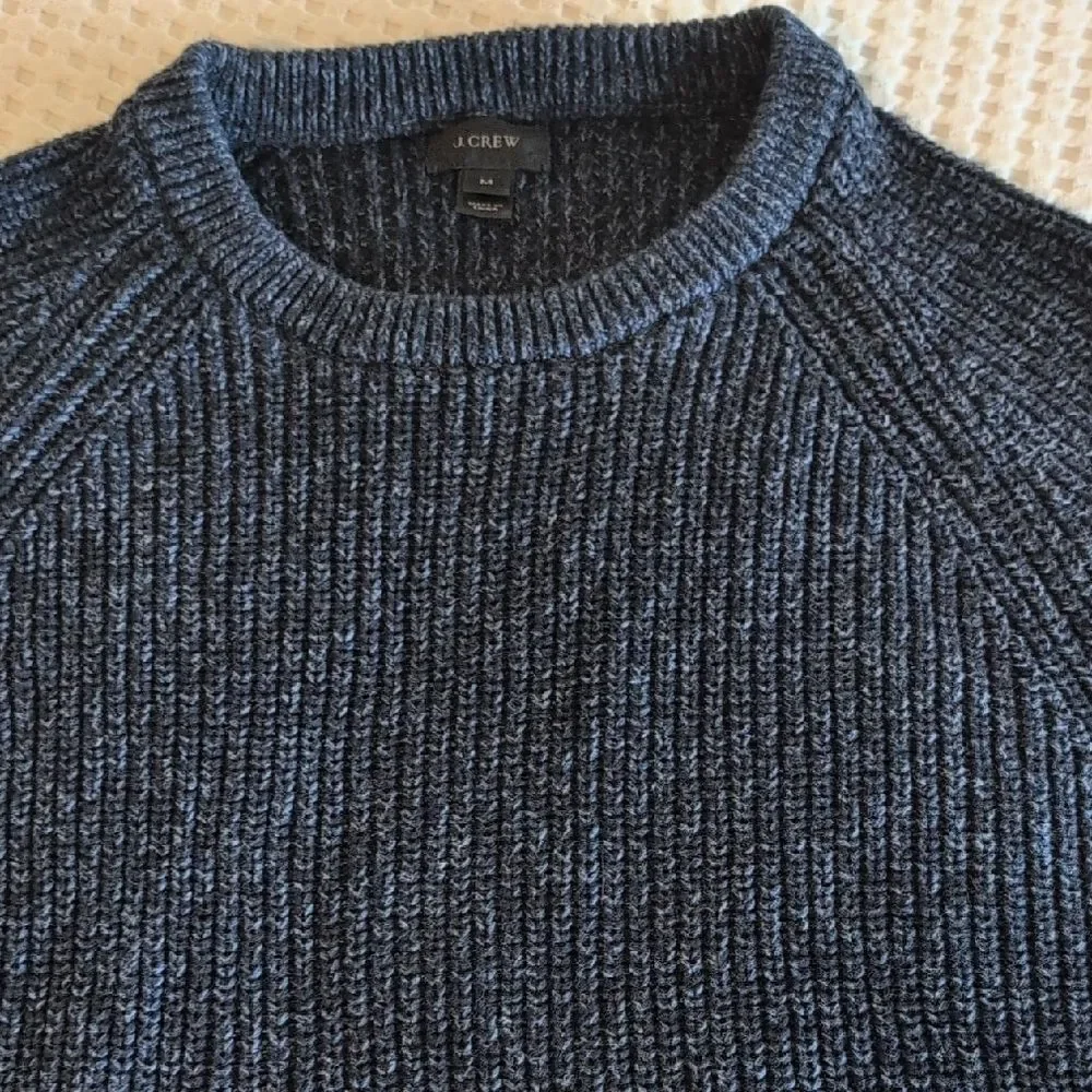J. Crew Men's Black And Navy Cotton Sweater